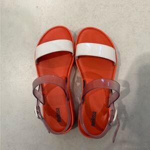 Melissa Women's Sandals in Orange and White